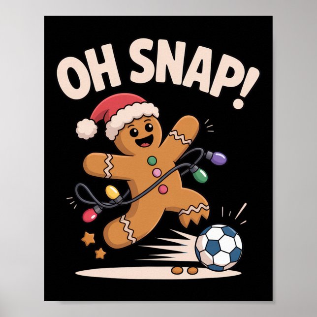 Poster Oh Snap Biscoito de Natal Futebol Engraçado Natal  (Frente)