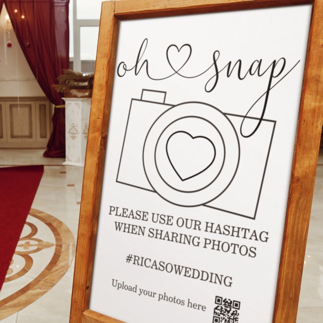 Poster Oh Snap Casamento Hashtag Personalizado (Criador carregado)