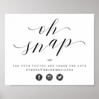 Oh Snap Foto Hashtag Sinal de Casamento de Mídia S