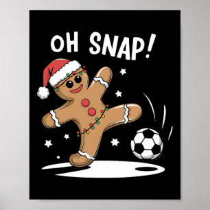 Poster Oh Snap Futebol de Biscoito de Natal Diversão de N