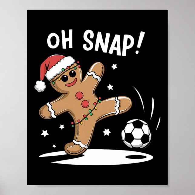 Poster Oh Snap Futebol de Biscoito de Natal Diversão de N (Frente)
