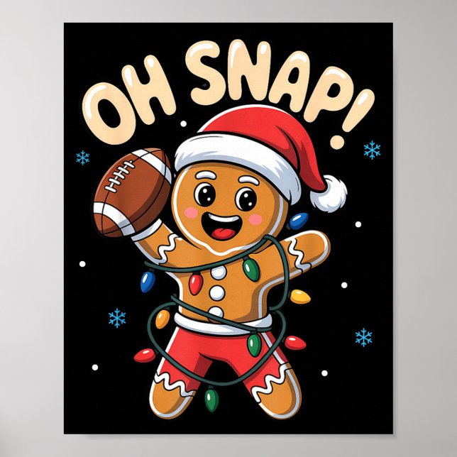 Poster Oh Snap Gingerbread Man Christmas Football Kids Bo (Frente)