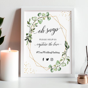 Poster Oh Snap Hashtag Sinal Geométrico Eucalyptus