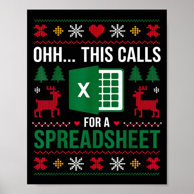 Poster Oh This Calls For A Spreadsheet Christmas  (Frente)