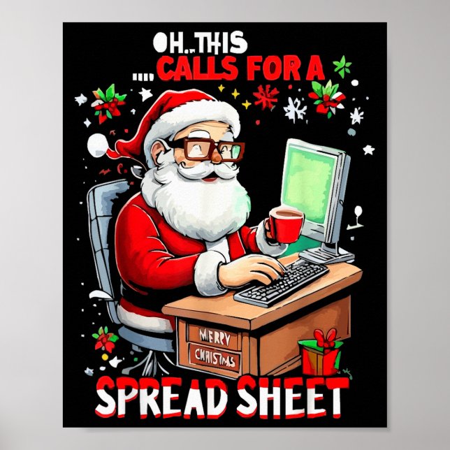 Poster Oh This Calls For A Spreadsheet, Funny Excel Chris (Frente)