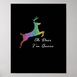 Poster Oh Veado Queer Divertido Trocadilho Celebração do 
