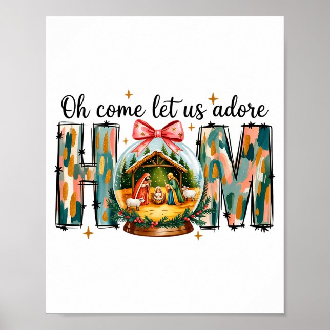 Poster Oh Venha Adoremos-N'O Natal Cena de Natividade  (Frente)