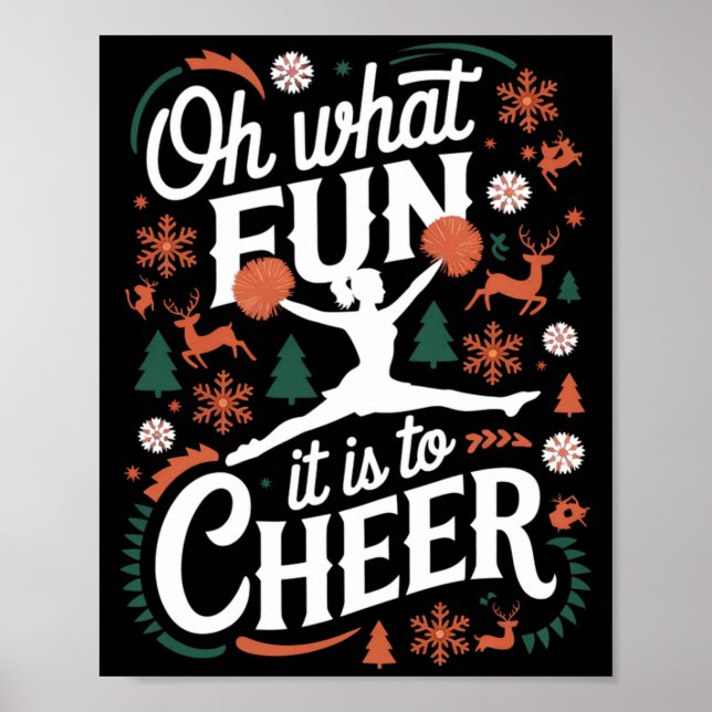 Poster Oh What Fun It Is To Cheer Ugly Cheerleading Xmas  (Frente)