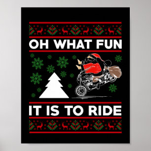 Poster Oh What Fun It Is To Ride Santa Motocross Dirt Bik