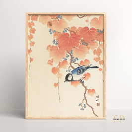 Poster Ohara Koson Excelente Tit no Paulownia Branch Japo