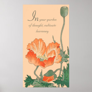 Poster Ohara Koson linda papoila japonesa CC0811 Citaçã