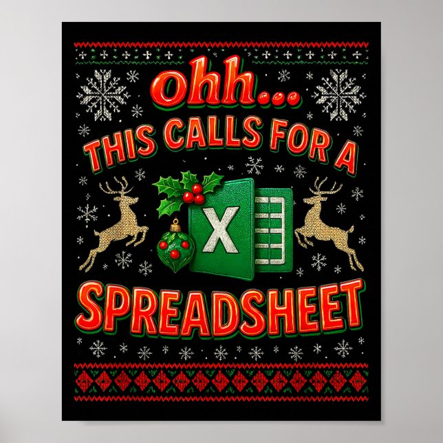 Poster Ohh This Calls For A Spreadsheet Funny Holiday Quo (Frente)