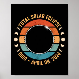 Poster Ohio 2024 Totalidade do Eclipse Solar Totality Pat