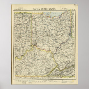 Pôster Ohio, Indiana, Kentucky, West Virginia
