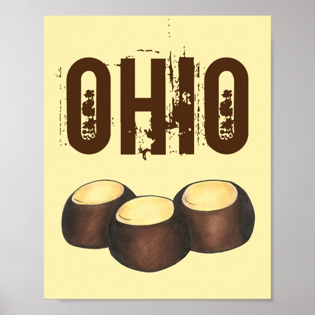 Poster Ohio OH Peanut Butter Buckeye Buck Eye Nut Candy (Frente)