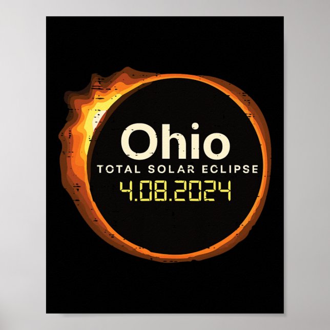Poster Ohio Solar Eclipse 2024 Totality April 8 Men Women (Frente)