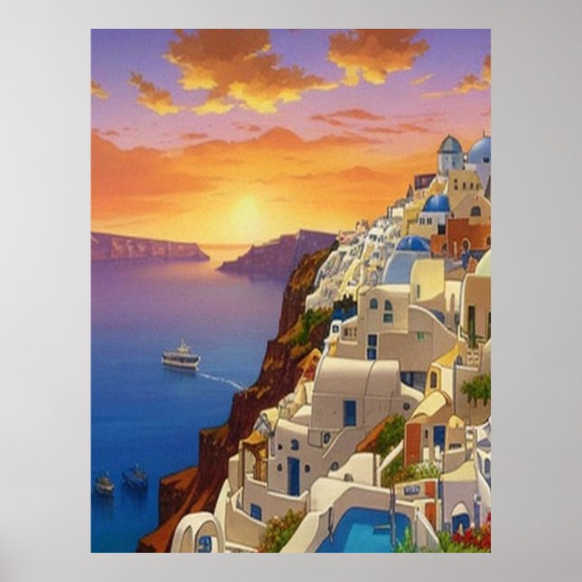 Poster Oia, Santorini, Arte Grécia (Frente)