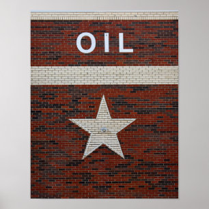 Poster Oil and Texas Star Sign