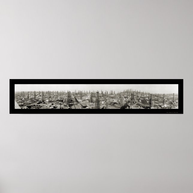 Poster Oil Field Long Beach Foto 1923 (Frente)