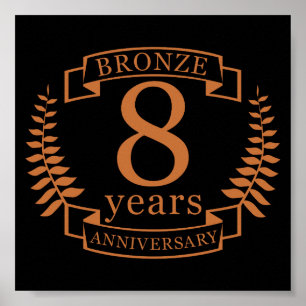 Poster Oitavo aniversário de casamento do Bronze, 8 anos