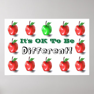 Poster OK em Ser Diferente! Cartaz Impresso Sinal