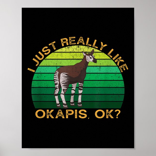 Poster Okapi Funny Animal Cotação Com Design De Forma Vin (Frente)