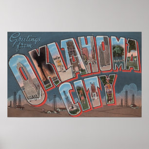 Pôster Oklahoma City, Oklahoma (campos petrolíferos)