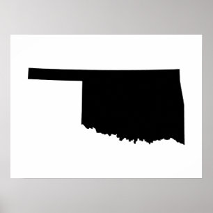Pôster Oklahoma em preto e branco