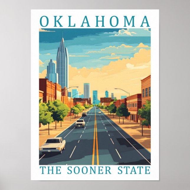 Poster Oklahoma, o Estado mais cedo dos EUA, Viagem (Frente)