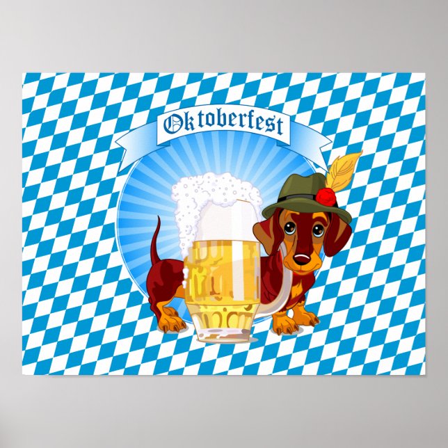 Pôster Oktoberfest Beer Hound (Frente)