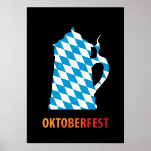 Pôster Oktoberfest, cores de Baviera