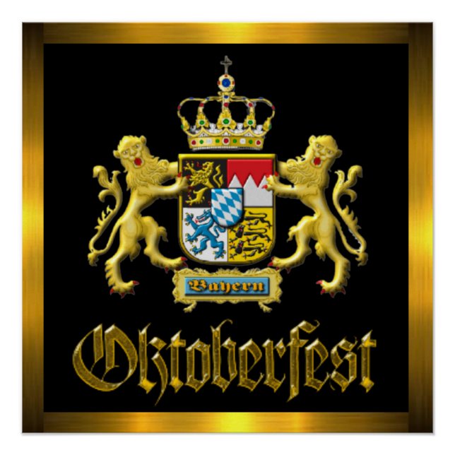 Pôster Oktoberfest da Bavaria Crest (Frente)