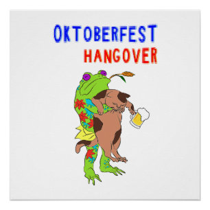 Pôster Oktoberfest Hangover Cat 16 Sapo outubro Volksfest