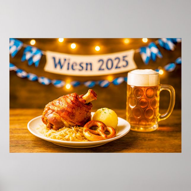 Poster Oktoberfest Wiens 2025 Beer and Pork Knuckle Banqu (Frente)