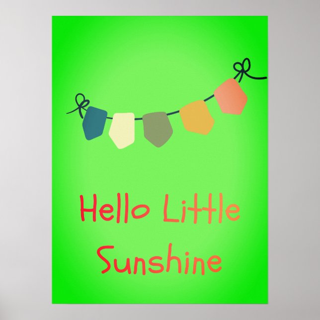 Poster Olá Arte de Parede de Berçário Little Sunshine (Frente)