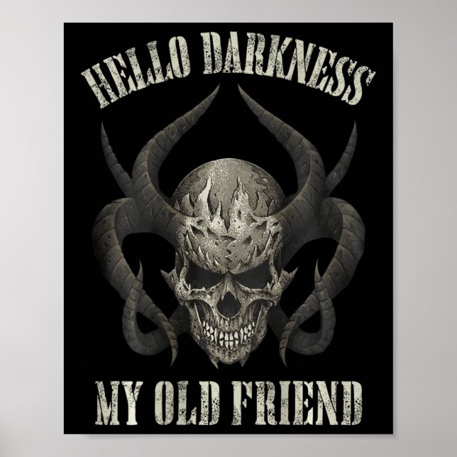 Poster olá escuridão meu velho amigo demon skull hall (Frente)