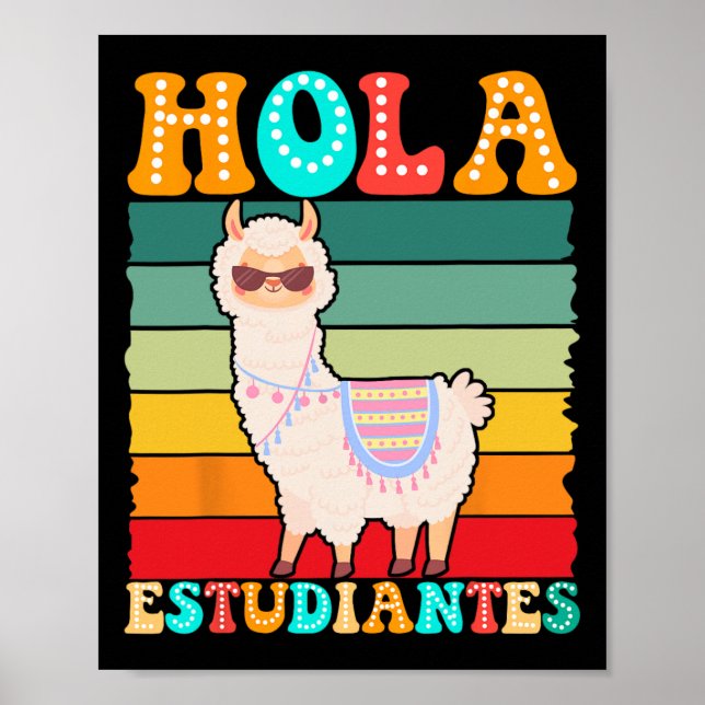 Poster Olá Estudantes Professor de Espanhol Volta às Aula (Frente)