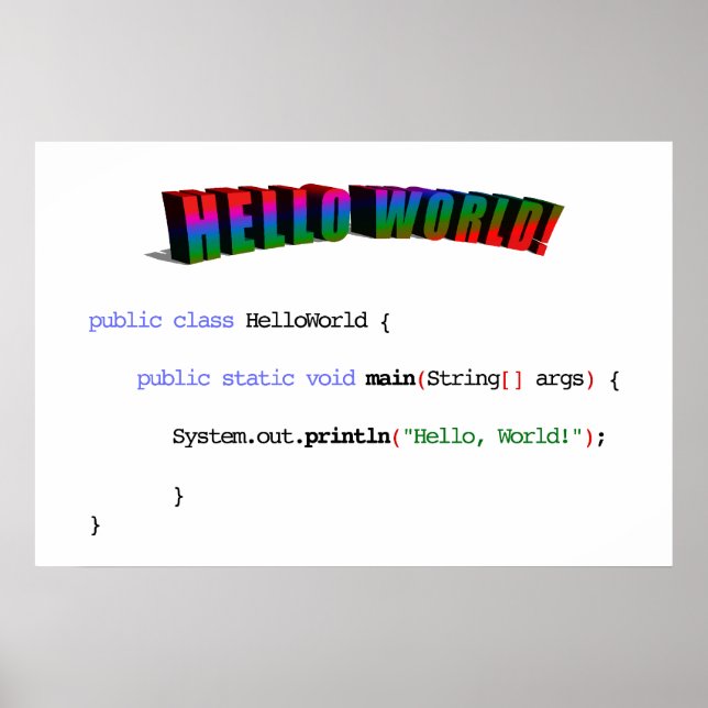 Poster Olá, geek mundial saudando Java (Frente)