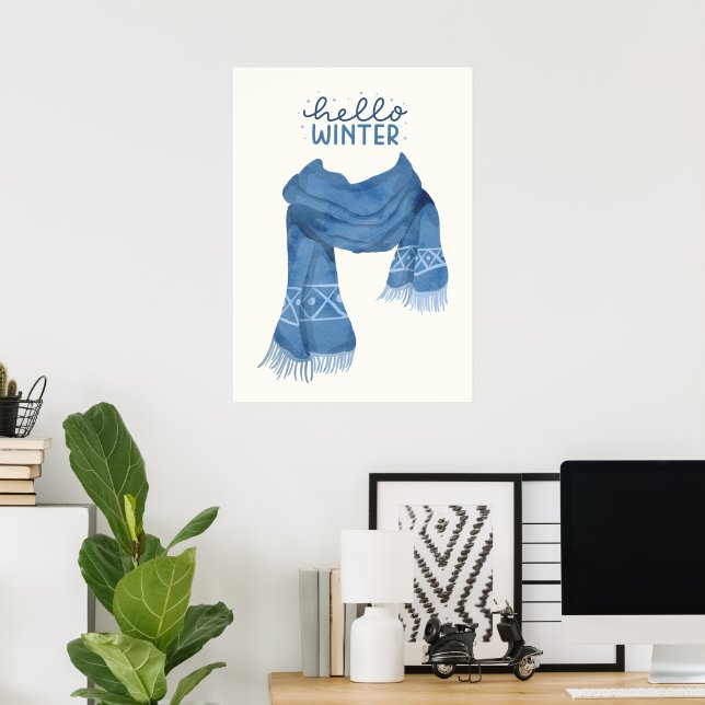 Poster Olá inverno (Escritório em casa)