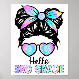 Poster Olá Menina de Cabelo Desgrenhado do 3º Ano Camisa