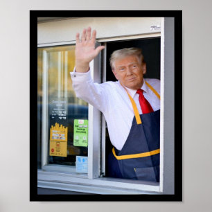 Poster Olá, Pegue Seu Hambúrguer Donald Trump Cozinha Bat