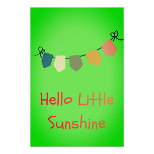 Pôster Olá Pequena Arte de Parede para Berçário Sunshine