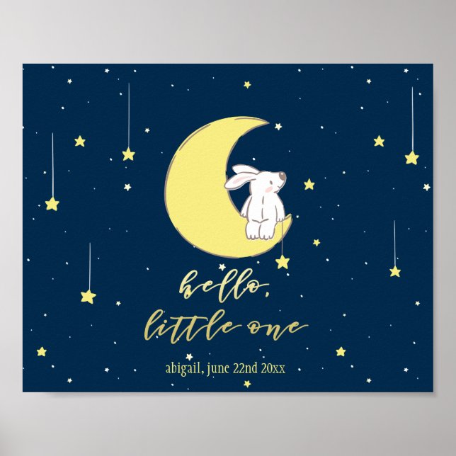 Poster Olá, Pequeno Coelhinho Bonito no Enfermeiro da Lua (Frente)