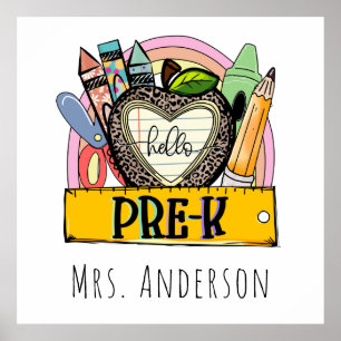 Poster Olá Pré-K De Volta À Escola