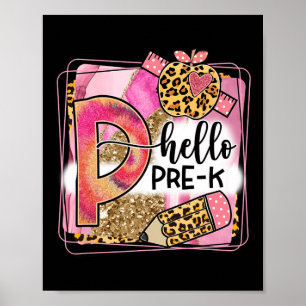 Poster Olá Pré-K Equipe Pré-K Volta para Professoras Rapa