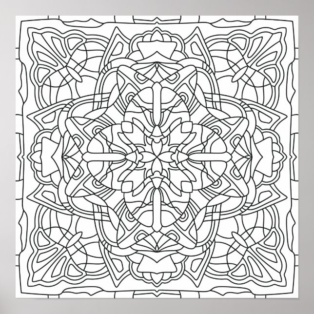 Poster Olá Primavera: Mandala Geométrica (Frente)