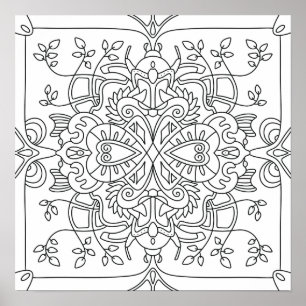 Poster Olá Primavera: Página de Colorir Inspirada na Natu