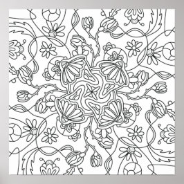 Poster Olá Primavera: Pinte Sua Própria Flor