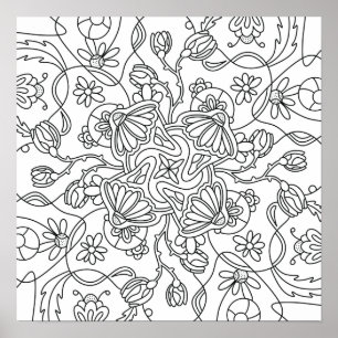 Poster Olá Primavera: Pinte Sua Própria Flor