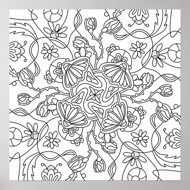 Poster Olá Primavera: Pinte Sua Própria Flor (Frente)